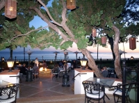 Terrace of Bella Vista Restaurant, Four Seasons Santa Barbara, California.
