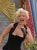 Christina Aguilera belts it out at Disneyland's 50th Anniversary celebration, 2005.